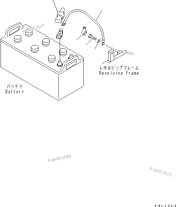 Komatsu parts book diagram for PC228USLC-2J S/N 15001-UP (For KUK / Chassis only): WIRING (BATTERY CASE)