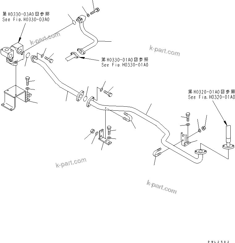 Komatsu parts book diagram for PC228USLC-2J S/N 15001-UP (For KUK / Chassis only): RETURN LINE (TUBE)