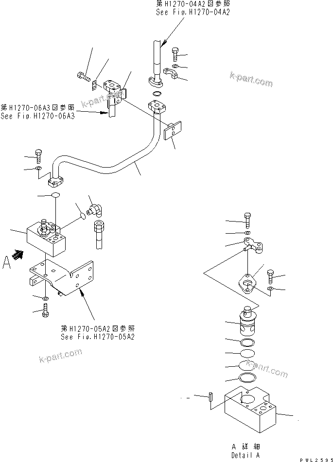 Komatsu parts book diagram for PC228USLC-2J S/N 15001-UP (For KUK / Chassis only): ATTACHMENT LINE (2 ACTUATOR) (CROSS VALVE ? R.H.) (FOR MONO-BOOM)