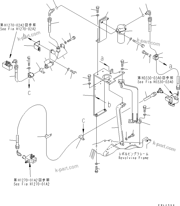 Komatsu parts book diagram for PC228USLC-2J S/N 15001-UP (For KUK / Chassis only): ATTACHMENT LINE (1 & 2 ACTUATOR) (RETURN)(#15001-15547)