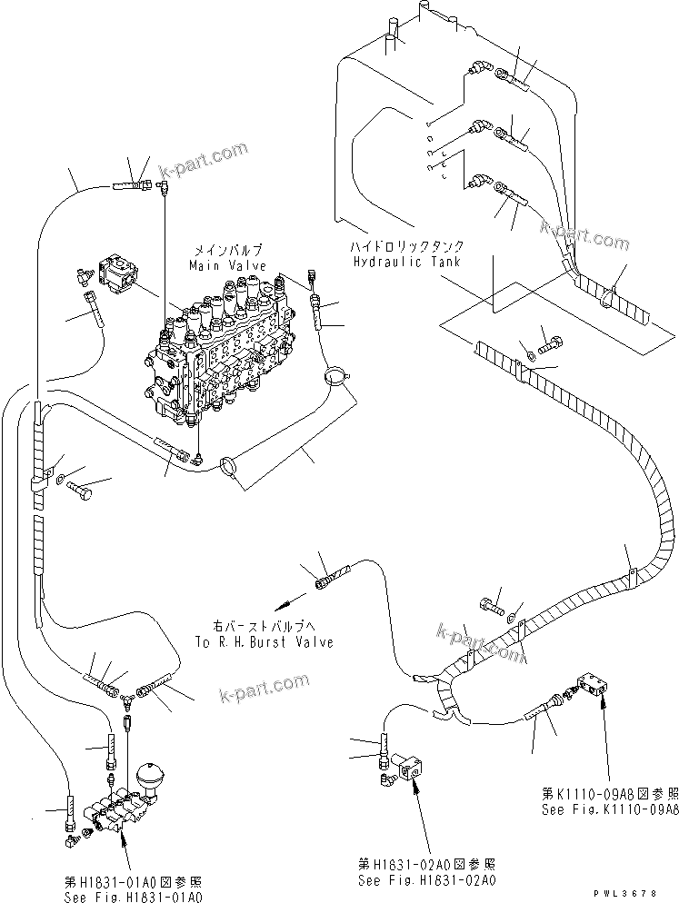 Komatsu parts book diagram for PC228USLC-2J S/N 15001-UP (For KUK / Chassis only): SOLENOID VALVE (HOSE) (EU SPEC.)(#15321-)