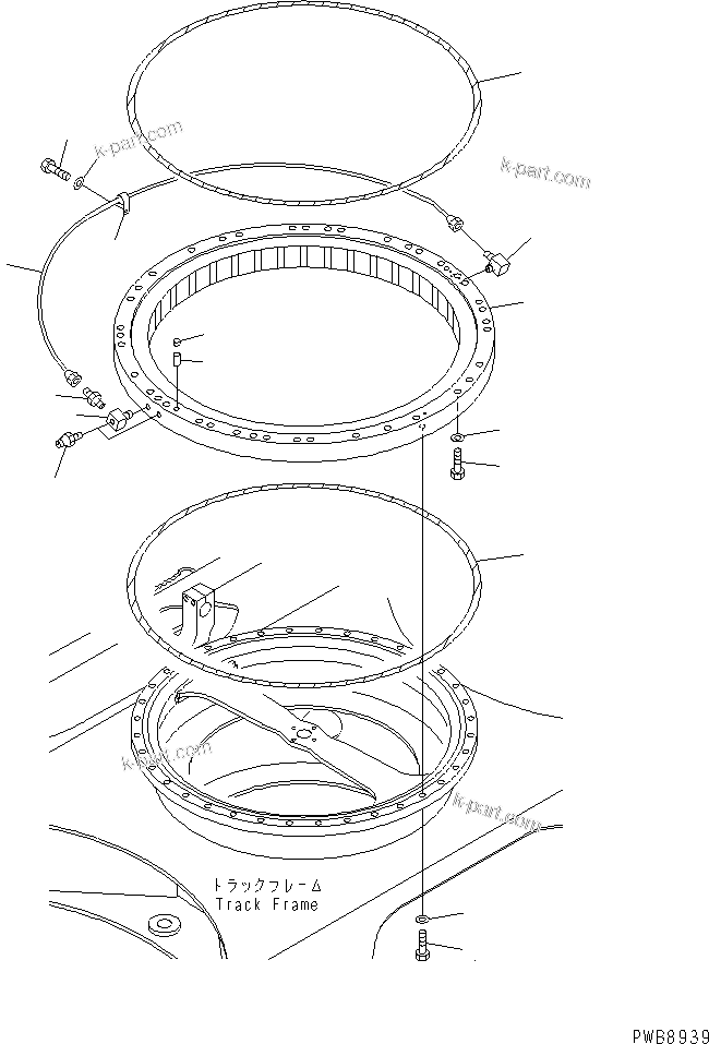 Komatsu parts book diagram for PC228USLC-2J S/N 15001-UP (For KUK / Chassis only): SWING CIRCLE