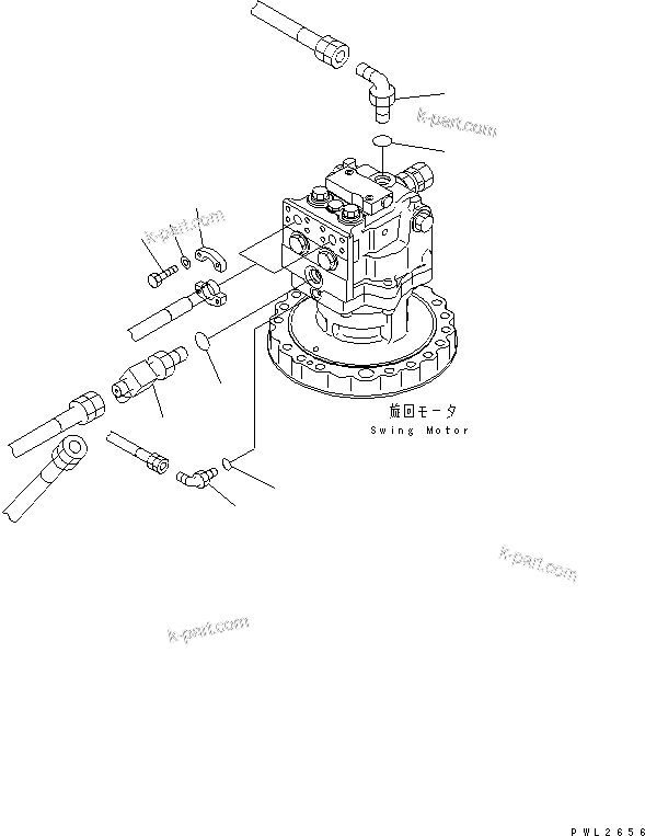 Komatsu parts book diagram for PC228USLC-2J S/N 15001-UP (For KUK / Chassis only): SWING MOTOR (CONNECTING PARTS)