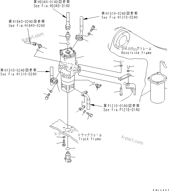 Komatsu parts book diagram for PC228USLC-2J S/N 15001-UP (For KUK / Chassis only): SWIVEL JOINT (CONNECTING PARTS) (TRAVEL SPEED 3RD)