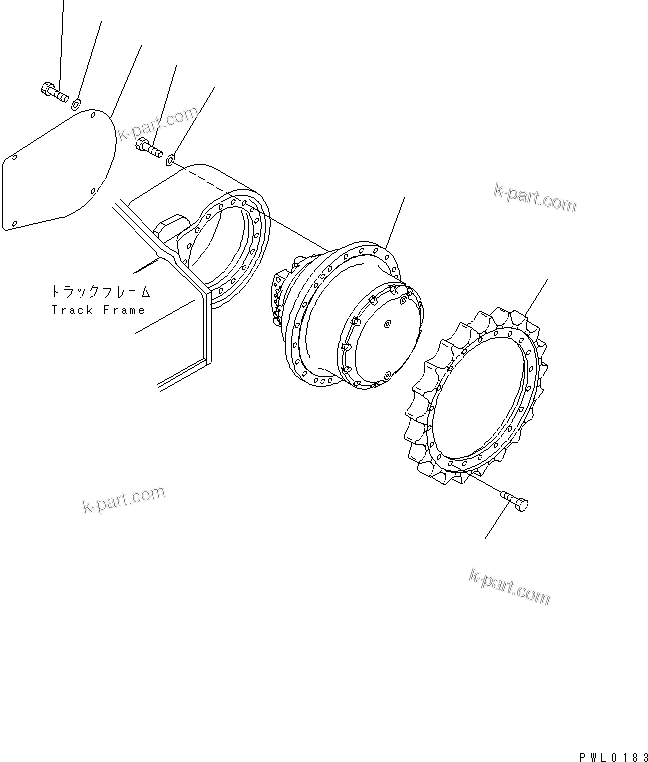 Komatsu parts book diagram for PC228USLC-2J S/N 15001-UP (For KUK / Chassis only): FINAL DRIVE (TRAVEL SPEED 1ST)