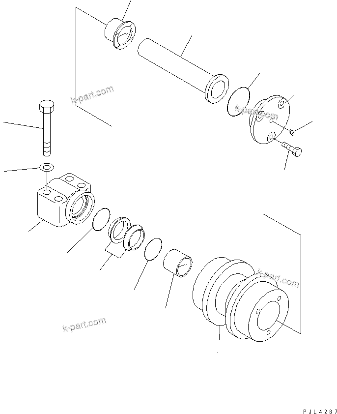Komatsu parts book diagram for PC228USLC-2J S/N 15001-UP (For KUK / Chassis only): CARRIER ROLLER(#15451-)