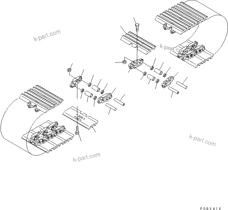 Komatsu parts book diagram for PC228USLC-2J S/N 15001-UP (For KUK / Chassis only): TRACK SHOE (TRIPLE GROUSER WITH HOLE) (600MM WIDE) (HEAVY DUTY)