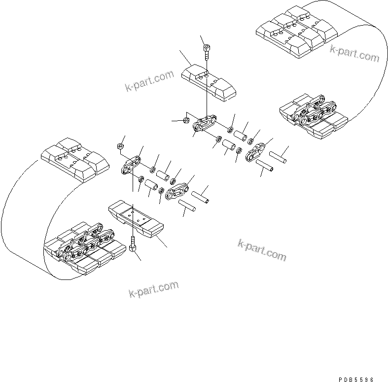 Komatsu parts book diagram for PC228USLC-2J S/N 15001-UP (For KUK / Chassis only): TRACK SHOE (RUBBER GROUSER) (ROADLINER)