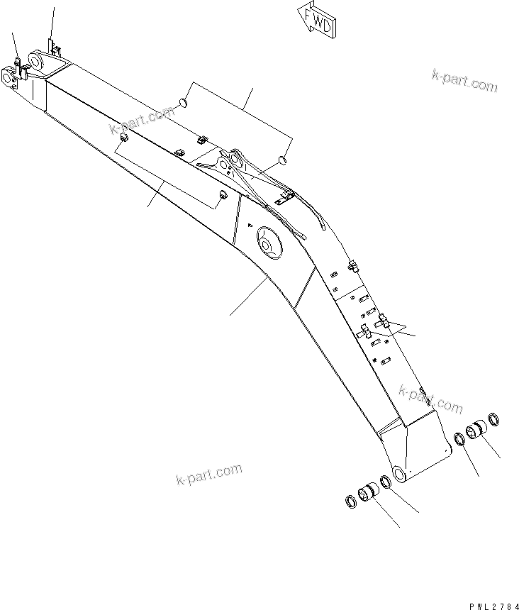 Komatsu parts book diagram for PC228USLC-2J S/N 15001-UP (For KUK / Chassis only): MONO-BOOM (5.7M BOOM) (HEAVY DUTY) (FOR ADDITIONAL PIPING) (EU SPEC.)(#15321-)