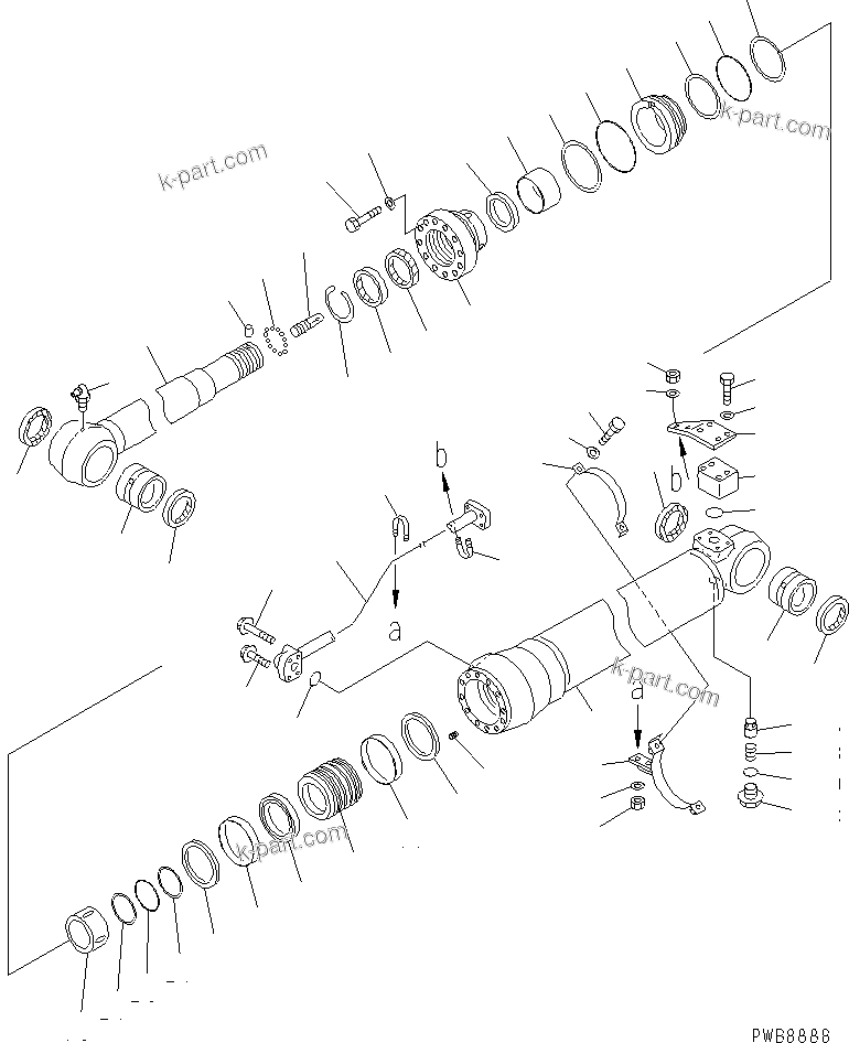 Komatsu parts book diagram for PC228USLC-2J S/N 15001-UP (For KUK / Chassis only): ARM CYLINDER (YELLOW COLOR)(#15001-15922)