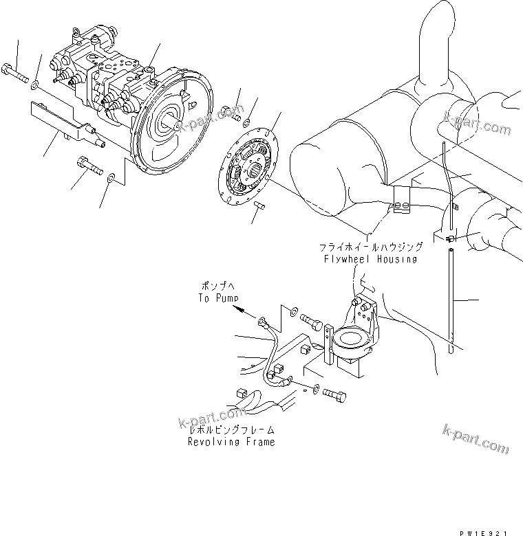 Komatsu parts book diagram for PC228UU-1-TN S/N 10001-UP: DAMPER AND PUMP(#10589-)