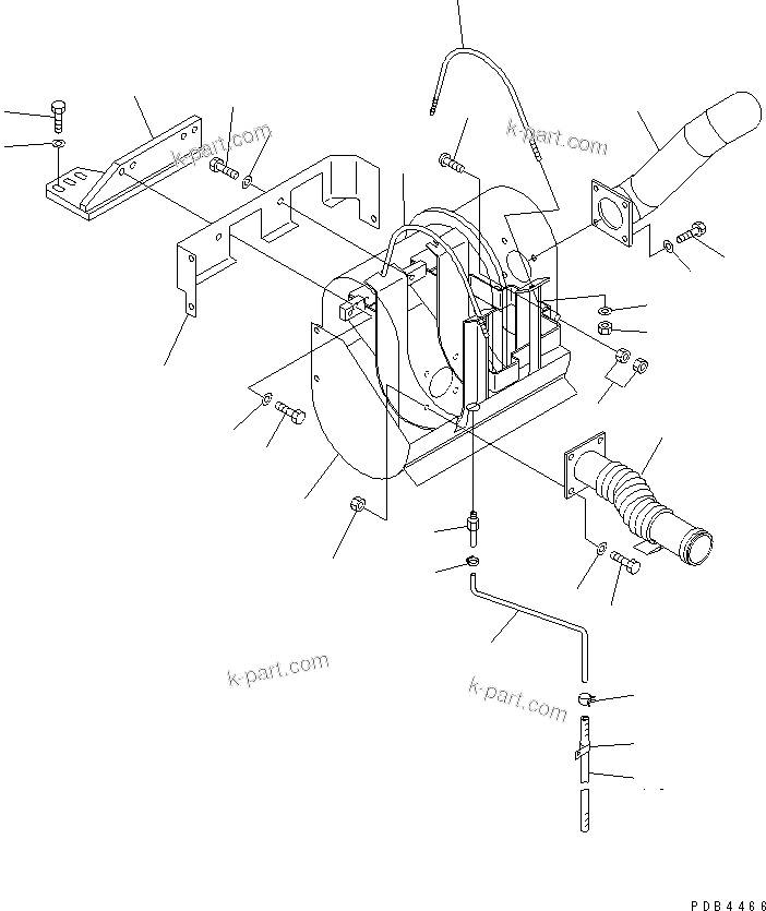 Komatsu parts book diagram for PC228UU-1-TN S/N 10001-UP: CERAMIC MUFFLER (TUNNEL SPEC.)(#10001-10021)