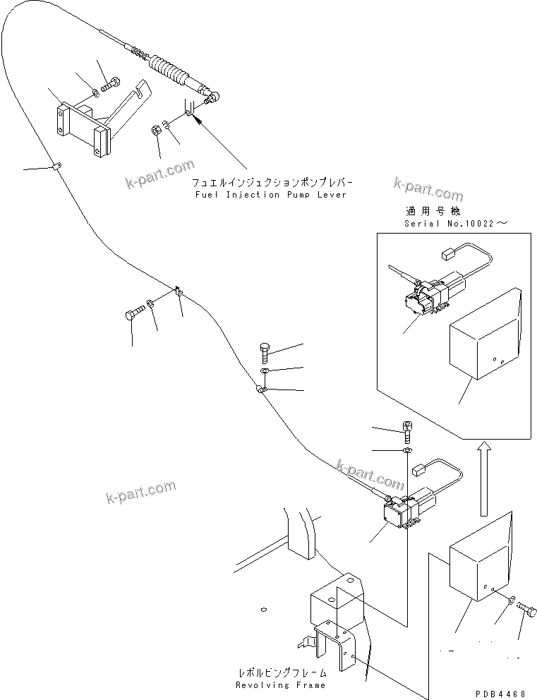Komatsu parts book diagram for PC228UU-1-TN S/N 10001-UP: FUEL CONTROL(#10001-10573)