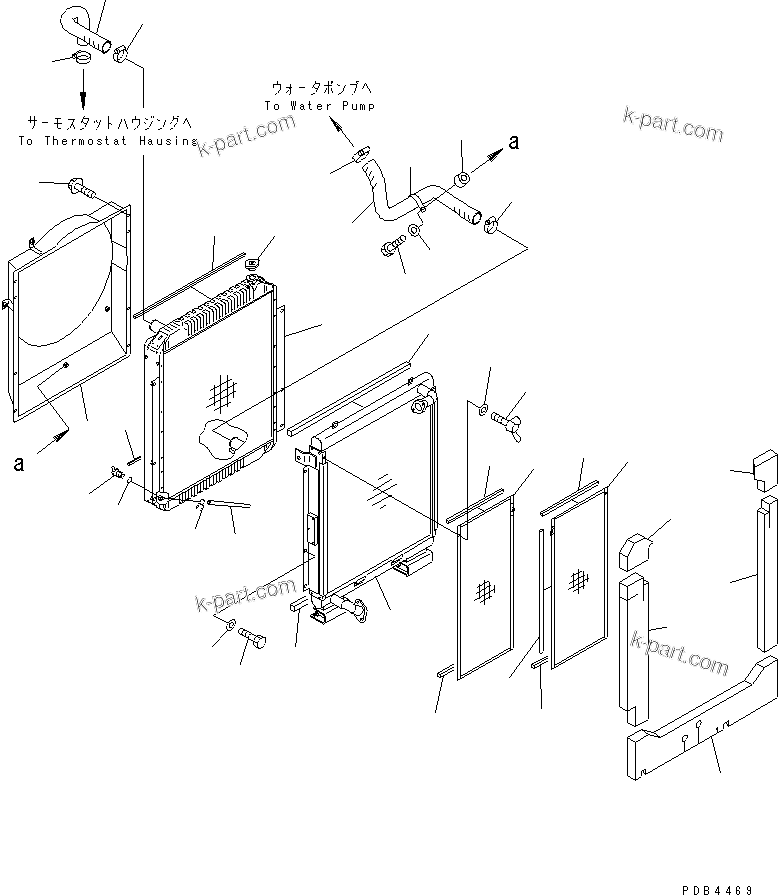 Komatsu parts book diagram for PC228UU-1-TN S/N 10001-UP: COOLING (RADIATOR AND PIPING) (TUNNEL SPEC.)(#10022-10573)