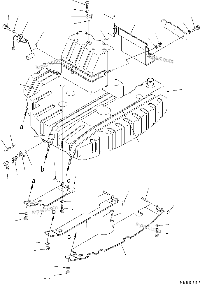 Komatsu parts book diagram for PC228UU-1-TN S/N 10001-UP: FUEL TANK(#10022-10573)