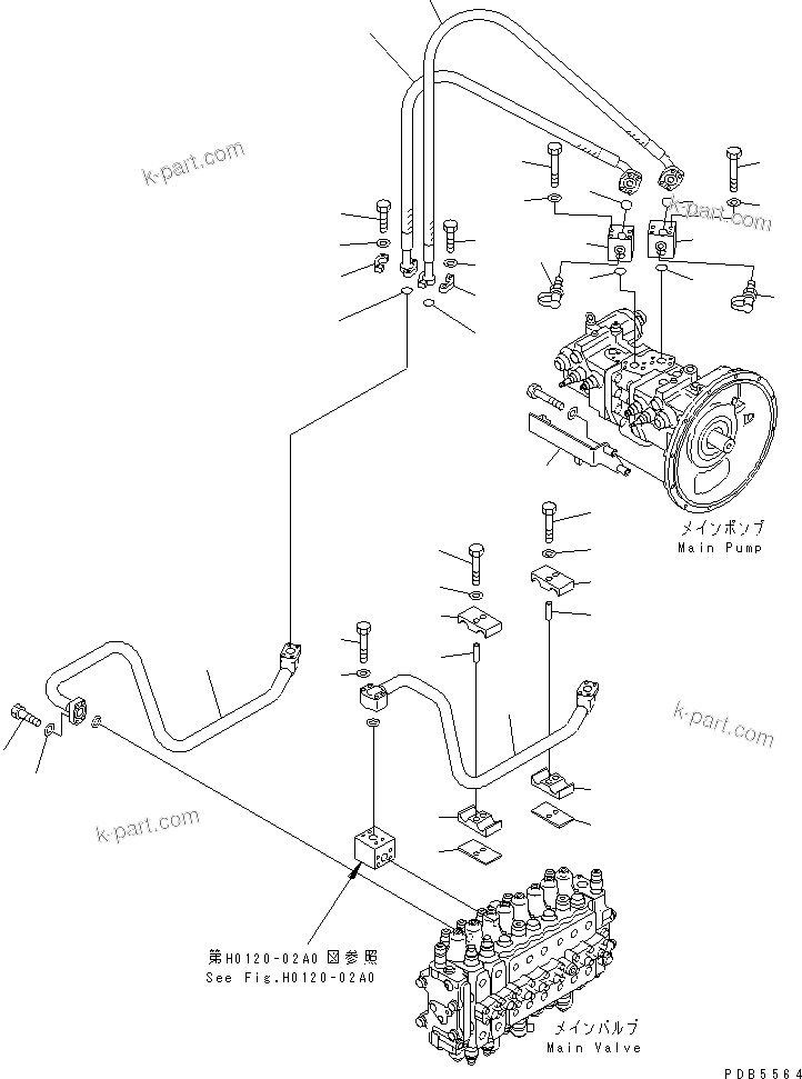 Komatsu parts book diagram for PC228UU-1-TN S/N 10001-UP: DELIVERY LINE(#10022-10573)