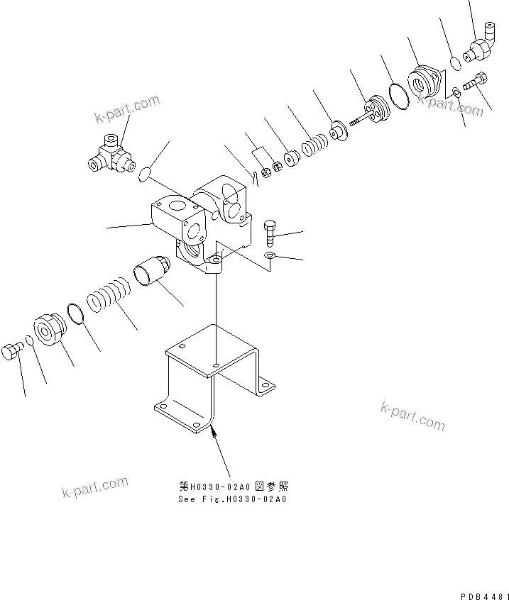 Komatsu parts book diagram for PC228UU-1-TN S/N 10001-UP: RETURN LINE (BLOCK) (1 ACTUATOR)(#10001-10021)