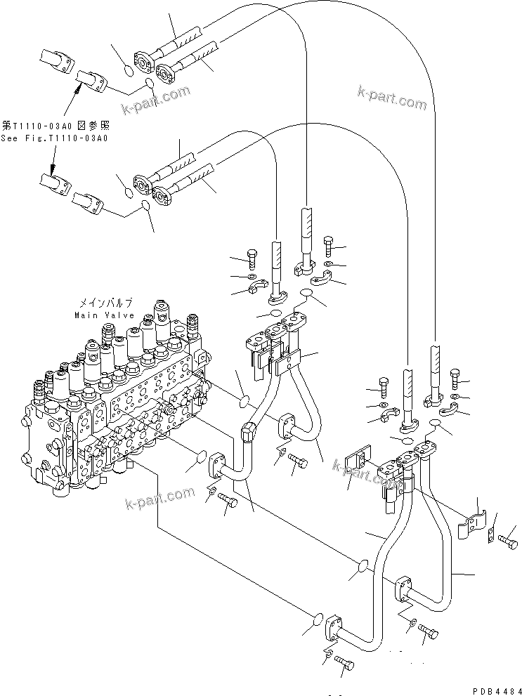 Komatsu parts book diagram for PC228UU-1-TN S/N 10001-UP: ARM AND BUCKET LINE(#10001-10021)