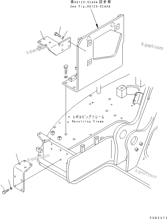 Komatsu parts book diagram for PC228UU-1-TN S/N 10001-UP: ATTACHMENT LINE (1 ACTUATOR) (BRACKET)(#10022-10573)