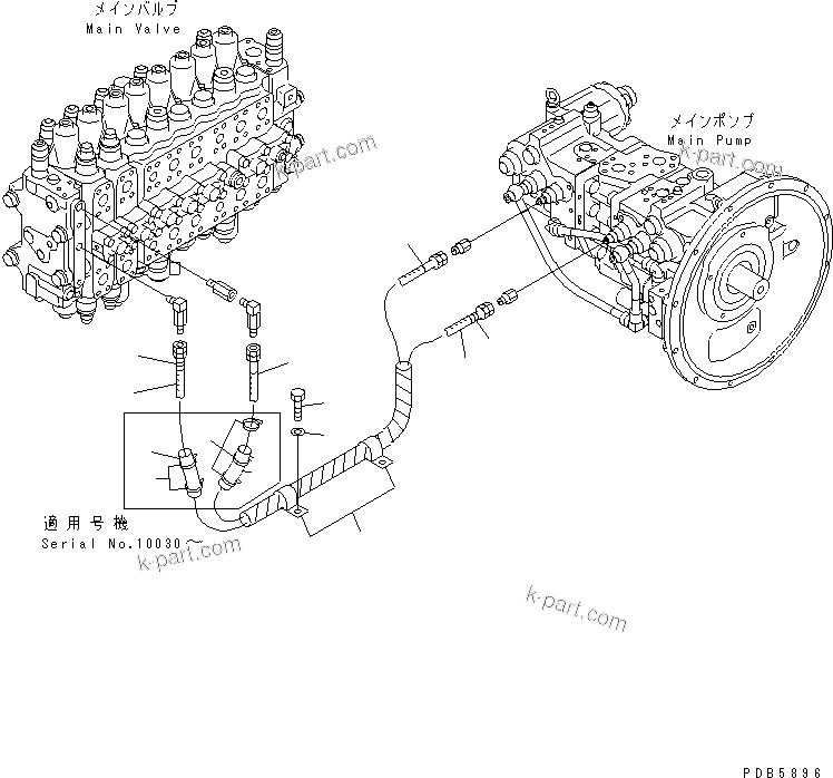 Komatsu parts book diagram for PC228UU-1-TN S/N 10001-UP: LS LINES (1 ACTUATOR)(#10022-)