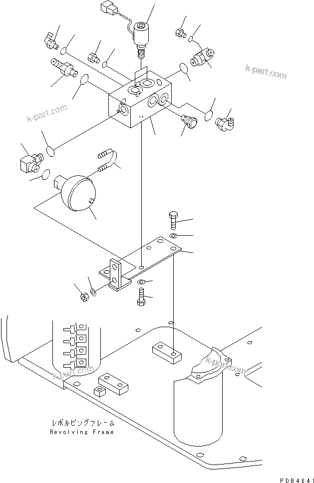 Komatsu parts book diagram for PC228UU-1-TN S/N 10001-UP: SOLENOID VALVE (VALVE) (SWING BRAKE AND LEVER LOCK)(#10001-10573)
