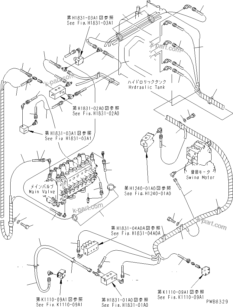 Komatsu parts book diagram for PC228UU-1-TN S/N 10001-UP: SOLENOID VALVE (HOSE)(#10325-10573)
