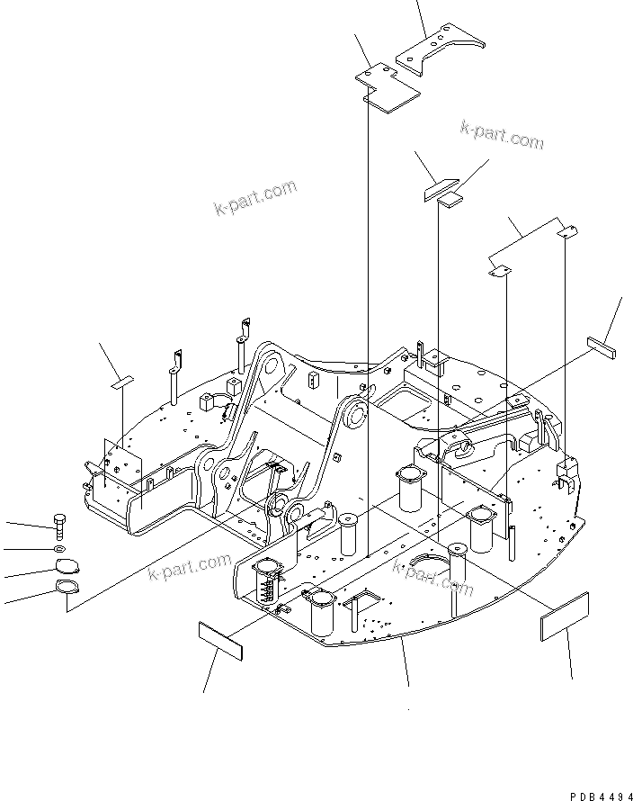 Komatsu parts book diagram for PC228UU-1-TN S/N 10001-UP: REVOLVING FRAME (FOR OFFSET BOOM)(#10001-10573)