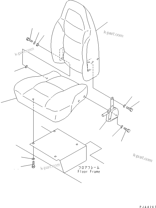 Komatsu parts book diagram for PC228UU-1-TN S/N 10001-UP: OPERATOR'S SEAT(#10001-10573)