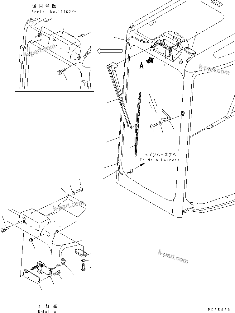 Komatsu parts book diagram for PC228UU-1-TN S/N 10001-UP: OPERATOR'S CAB (WIRING)(#10022-10573)