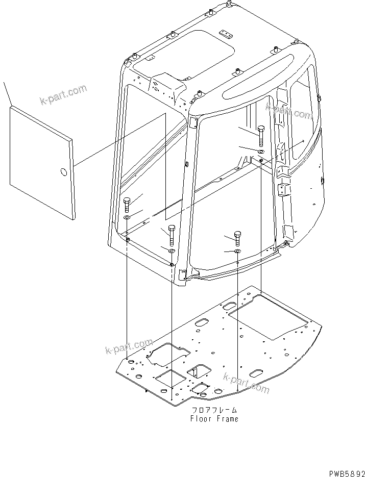 Komatsu parts book diagram for PC228UU-1-TN S/N 10001-UP: OPERATOR'S CAB (MOUNTING)(#10022-)