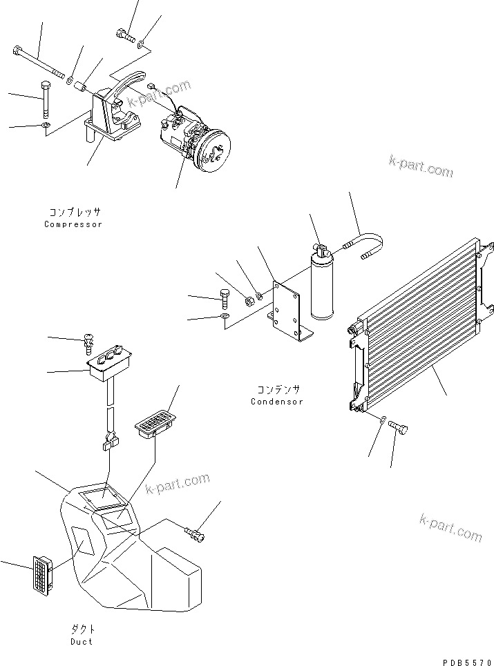 Komatsu parts book diagram for PC228UU-1-TN S/N 10001-UP: AIR CONDITIONER (UNIT)(#10022-10573)