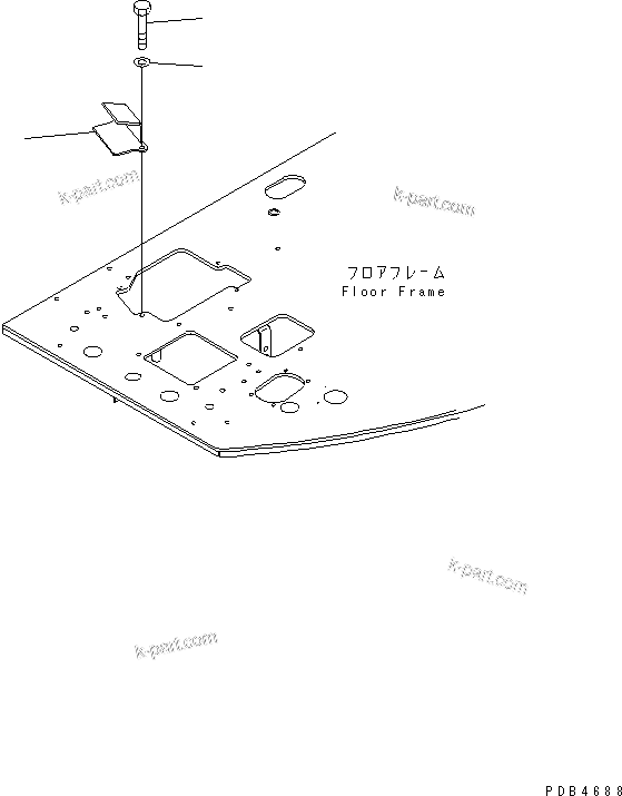Komatsu parts book diagram for PC228UU-1-TN S/N 10001-UP: FLOOR FRAME (OFFSET CONTROL)(#10001-10021)