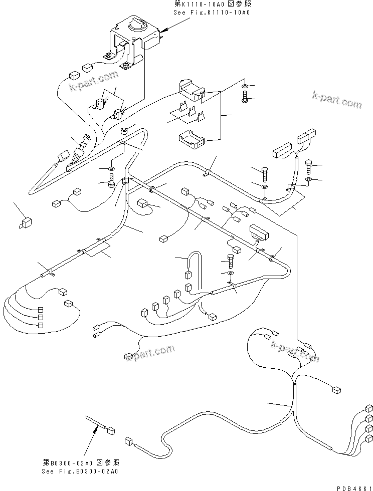Komatsu parts book diagram for PC228UU-1-TN S/N 10001-UP: FLOOR FRAME (WIRING)(#10001-10021)