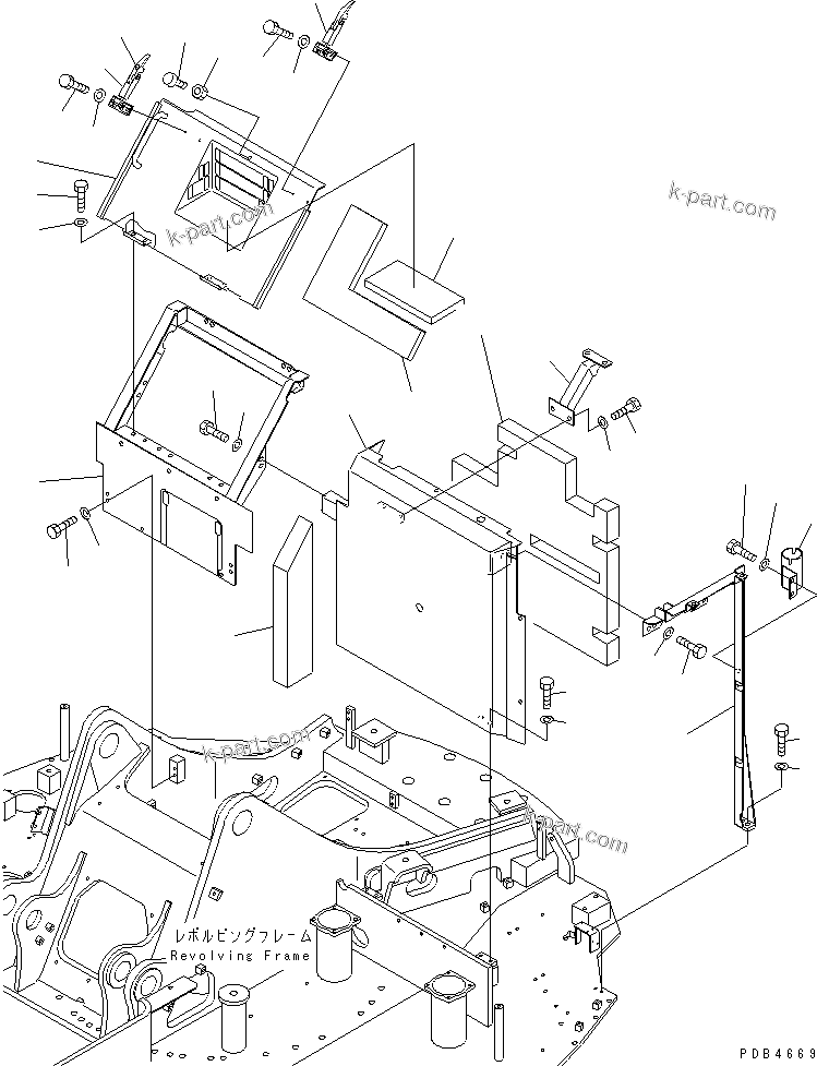 Komatsu parts book diagram for PC228UU-1-TN S/N 10001-UP: HOOD (PARTITON COVER) (2/2) (TUNNEL SPEC.)(#10001-10021)