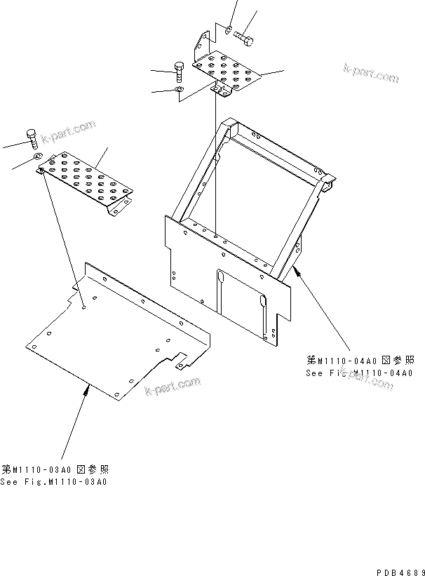 Komatsu parts book diagram for PC228UU-1-TN S/N 10001-UP: HOOD (STEP)(#10001-10021)
