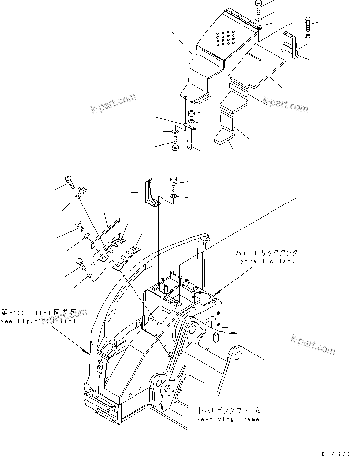 Komatsu parts book diagram for PC228UU-1-TN S/N 10001-UP: FRONT COVER (COVER) (2/2)(#10001-10021)
