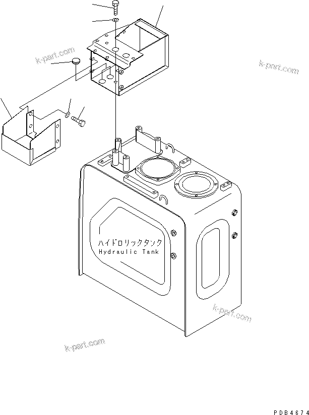 Komatsu parts book diagram for PC228UU-1-TN S/N 10001-UP: FRONT COVER (TOOL BOX)(#10001-10021)