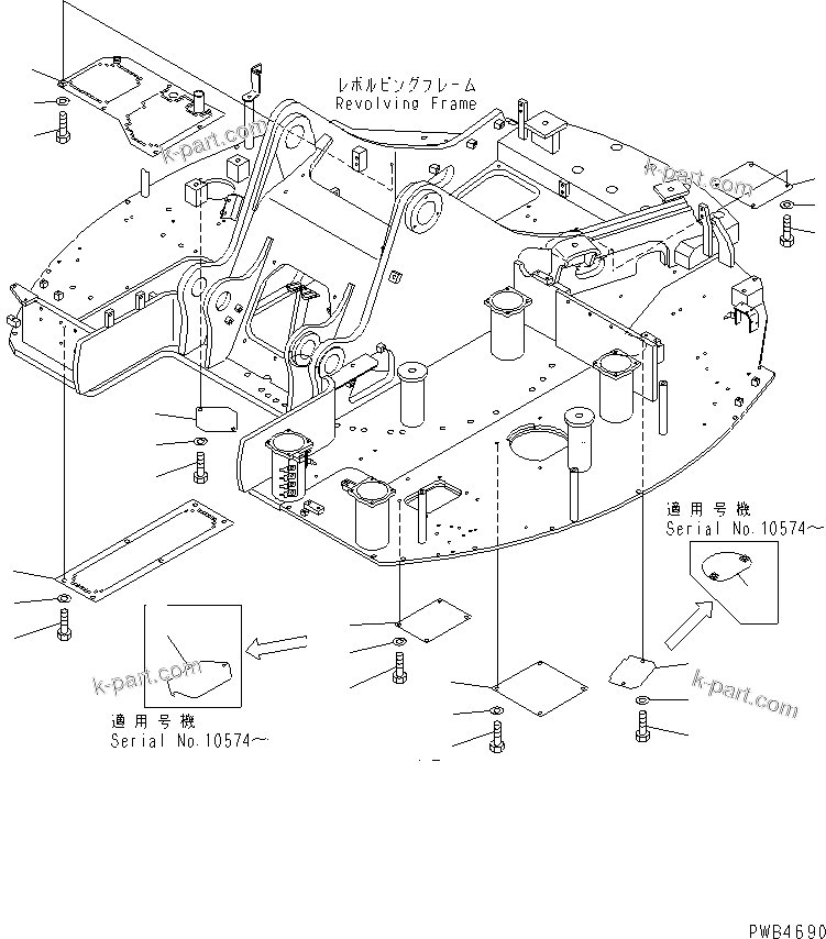Komatsu parts book diagram for PC228UU-1-TN S/N 10001-UP: UNDER COVER(#10001-10576)