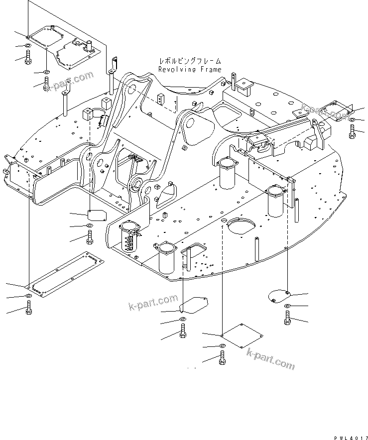 Komatsu parts book diagram for PC228UU-1-TN S/N 10001-UP: UNDER COVER(#10580-)