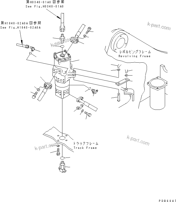 Komatsu parts book diagram for PC228UU-1-TN S/N 10001-UP: SWIVEL JOINT (CONNECTING PARTS) (TRAVEL SPEED 3RD)(#10022-10573)