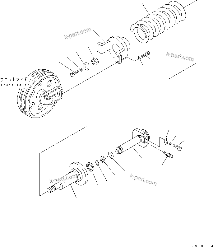 Komatsu parts book diagram for PC228UU-1-TN S/N 10001-UP: IDLER CUSHION(#10001-10592)