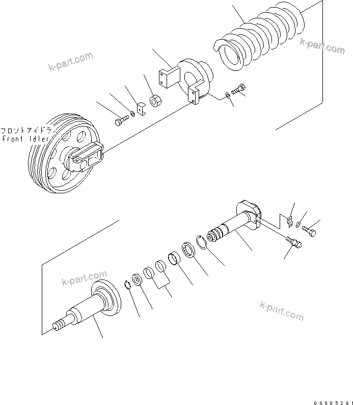 Komatsu parts book diagram for PC228UU-1-TN S/N 10001-UP: IDLER CUSHION(#10593-)