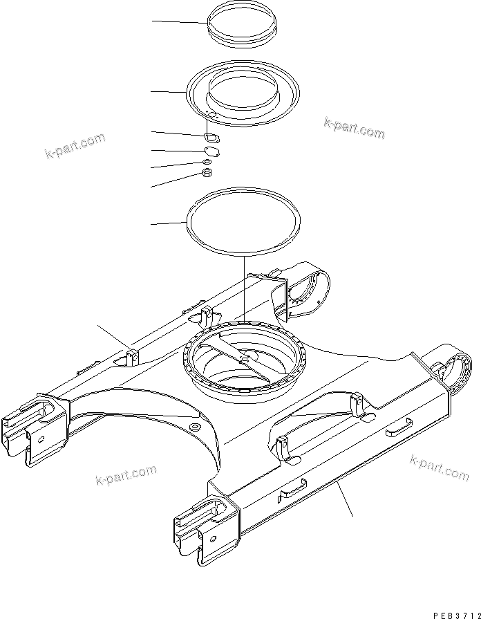 Komatsu parts book diagram for PC228UU-1-TN S/N 10001-UP: TRACK FRAME(#10001-10021)