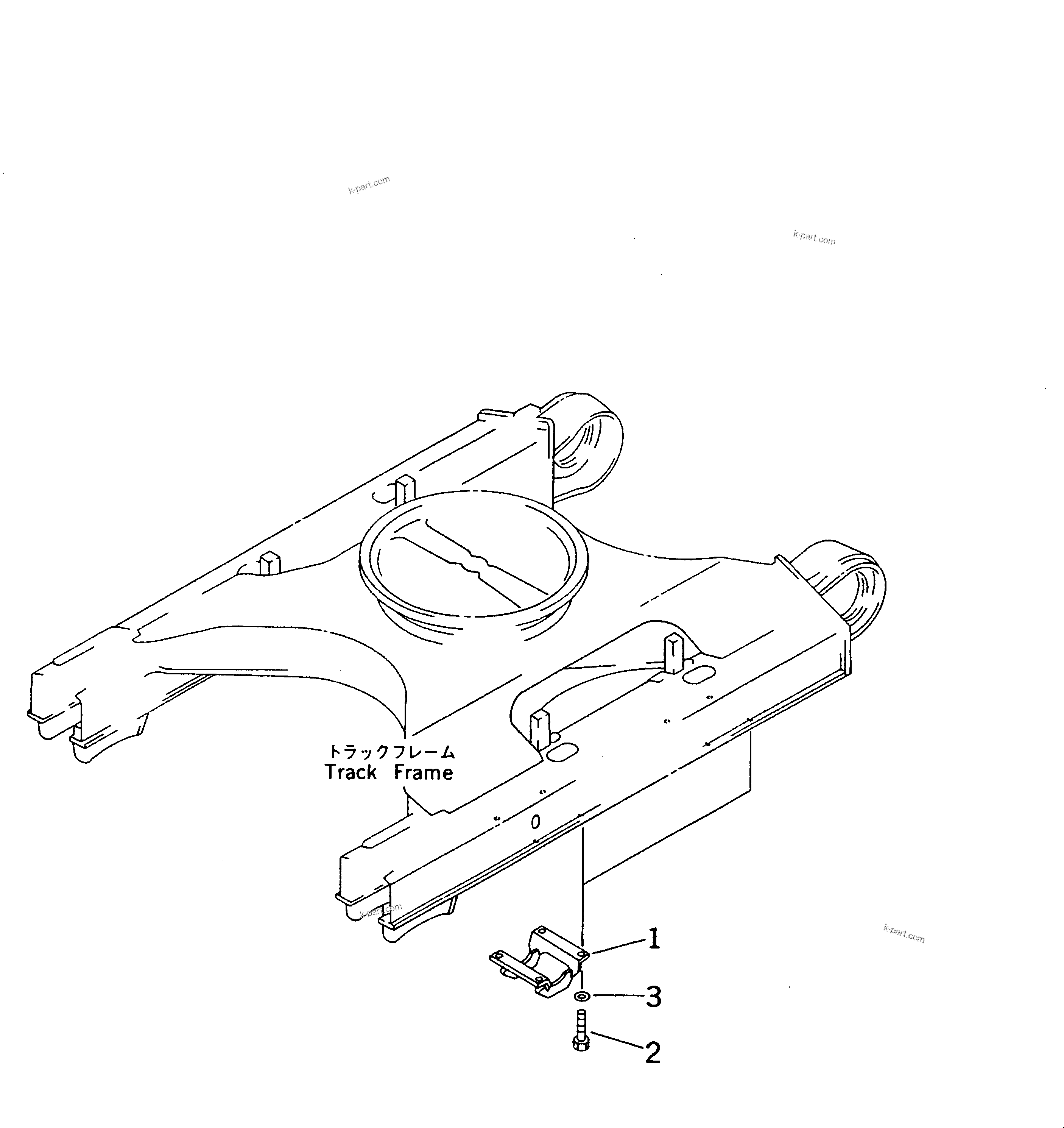 Komatsu parts book diagram for PC228UU-1-TN S/N 10001-UP: TRACK ROLLER GUARD