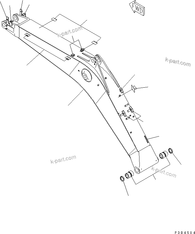 Komatsu parts book diagram for PC228UU-1-TN S/N 10001-UP: MONO-BOOM (4.8M BOOM) (FOR ADDITIONAL PIPING)(#10001-10573)