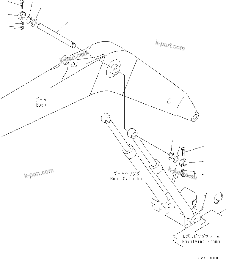 Komatsu parts book diagram for PC228UU-1-TN S/N 10001-UP: BOOM PIN(#10001-10573)