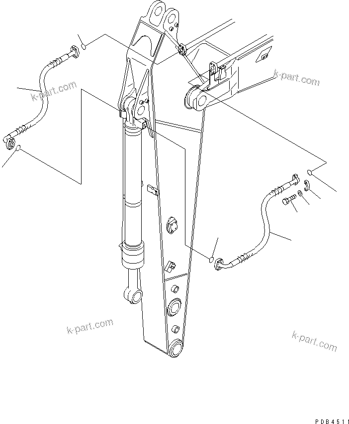Komatsu parts book diagram for PC228UU-1-TN S/N 10001-UP: ARM (BUCKET CYLINDER HOSE)(#10001-10573)