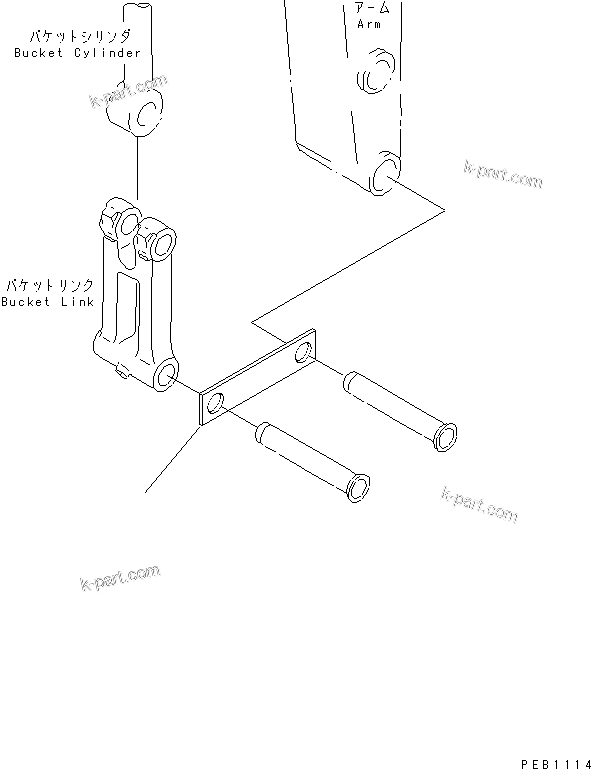 Komatsu parts book diagram for PC228UU-1-TN S/N 10001-UP: BUCKET LESS(#10022-10573)