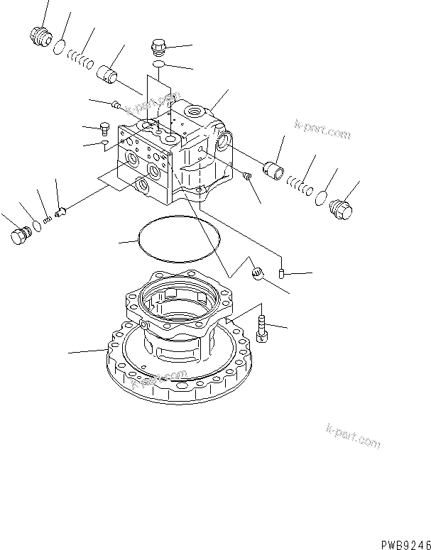 Komatsu parts book diagram for PC228UU-1-TN S/N 10001-UP: SWING MOTOR (1/3)(#10574-)