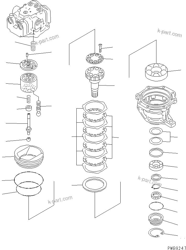 Komatsu parts book diagram for PC228UU-1-TN S/N 10001-UP: SWING MOTOR (2/3)(#10001-10021)